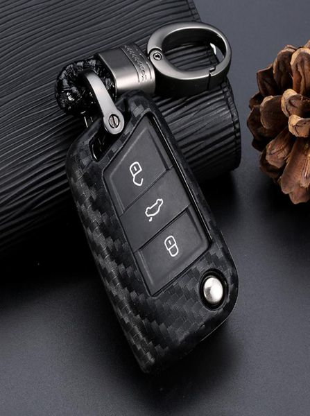 Remote 3 Button Schwarzschlüsselkoffer Abdeckung Schlüsselbundhalter für VW Passat Touran Egolf Skoda Octavia Sitz Ateca Silicone8628244