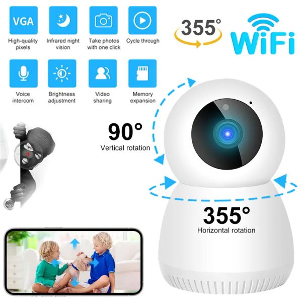 System HD 1080p PTZ IP Câmera Wi -Fi Sem fio Smart Home Security Surveillance Cameras Twoway Audio Home Baby Pet Monitor Record de vídeo