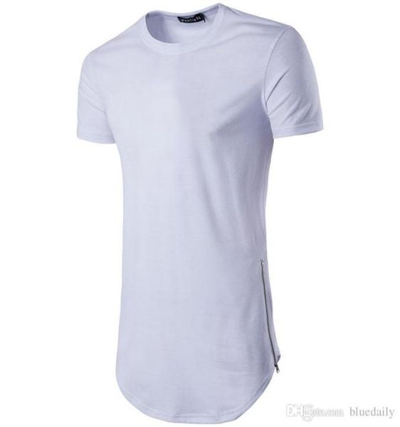 Новые тенденции мужчины T Рубашки Super Longline с длинным рукавом футболка хип -хоп дуг с кривой подол почтовый топы Tee1080718