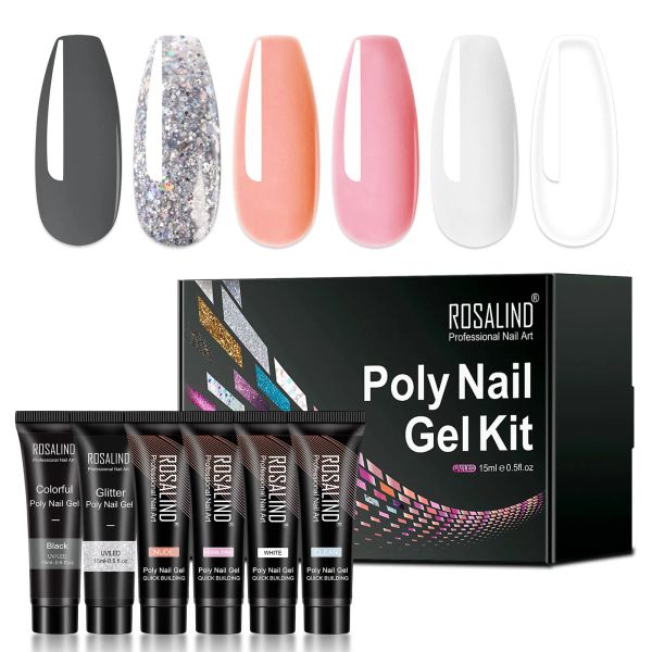 Blade Rosalind Poly Nail Gel Plock Set для набора для удлинителя ногтевого гель -геля.