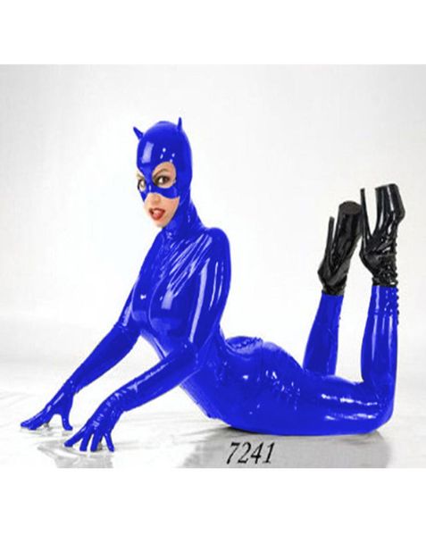 7 colori sexy catwoman maschera body esotico pvc con pista da pioggia da donna tuta per novità con guanti costume da cosplay gatto di Halloween 4350793