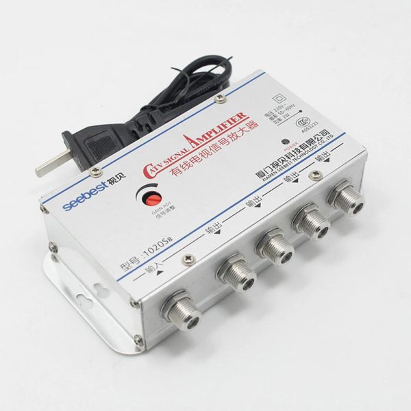 Ricevitori 1in4 OUT 4 WAY CATV VCR TV TV Cavo Television Amplificatore US Plug 2W Booster Splitter 30DB 5060MHz 220V