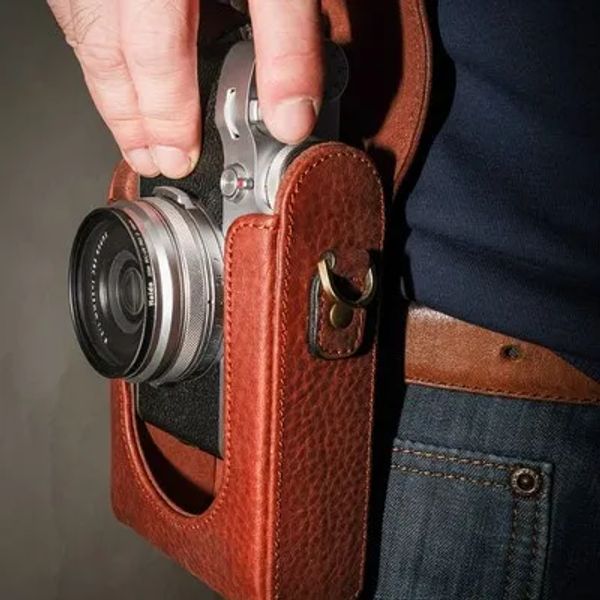 Kameras Ganzkörper präzise fit echtes Leder Cowhide Digitalkamera Hülle Bag Box für Fujifilm Fuji x100 x100S x100T x100f Haut