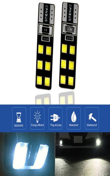 Новая T10 12SMD Светодиод CANBUS Ошибка светодиодной лампочки 6000K W5W 194 168 28359206787