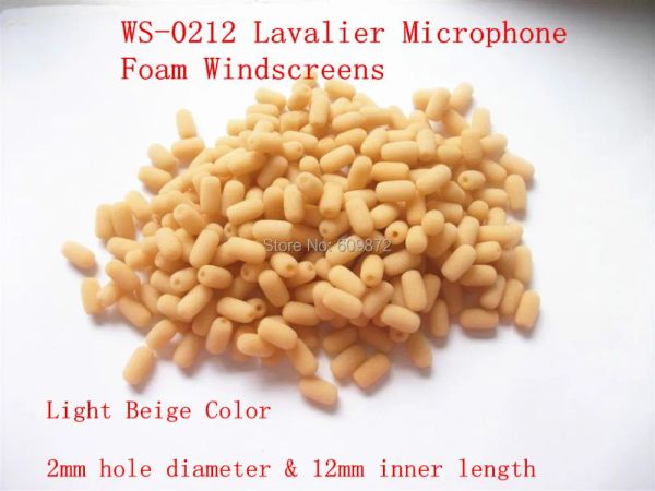 Accessori Lavalier microfono in schiuma parabrezza, colore beige WS0212 Diametro interno 2 mm di lunghezza interna 12 mm, 10 pezzi /lotto, post di Singapore