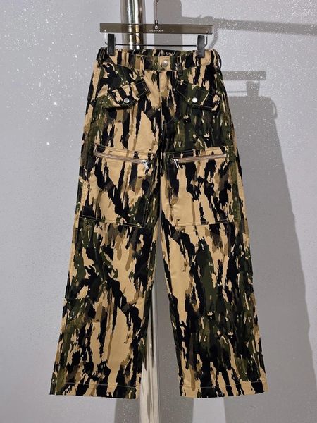 Frauen Jeans 2024 Frühlings- und Sommerarbeit Weitbein Hosen Y2K Kleidung würzige Mädchen Casual Camouflage