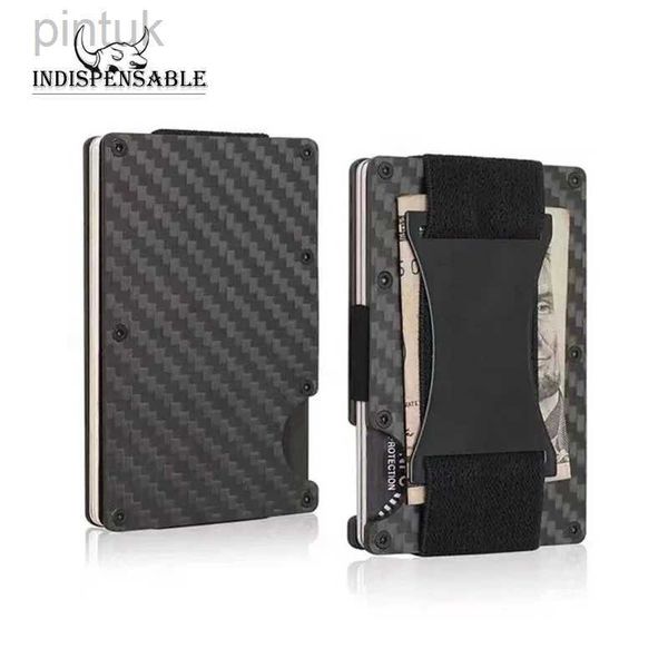 Money Clips Незаменимый новый в Money Clip Slim Antipert Metal Holder Men Menmalist RFID -алюминиевый держатель кредитных карт Smart 240408