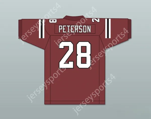 Adrian personalizado Peterson 28 Palestina High School Wildcats Maroon Football Jersey 2 Top Stitched S-6xl