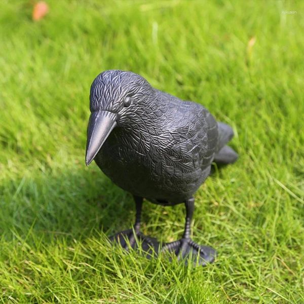 Decorazioni da giardino decorazione jardin simulazione esterna simulazione nera corvo corvo uccello repellente controllo controllo decorazione di piccioni all'aperto