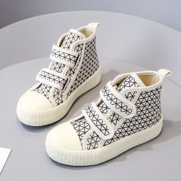 Sneakers Kid Sport Running Shoes Girls High Top Canvas Schuhe lässige Plaid Boys Sneakers Kinderschuhe Fashion Kinder Schuhe E07212