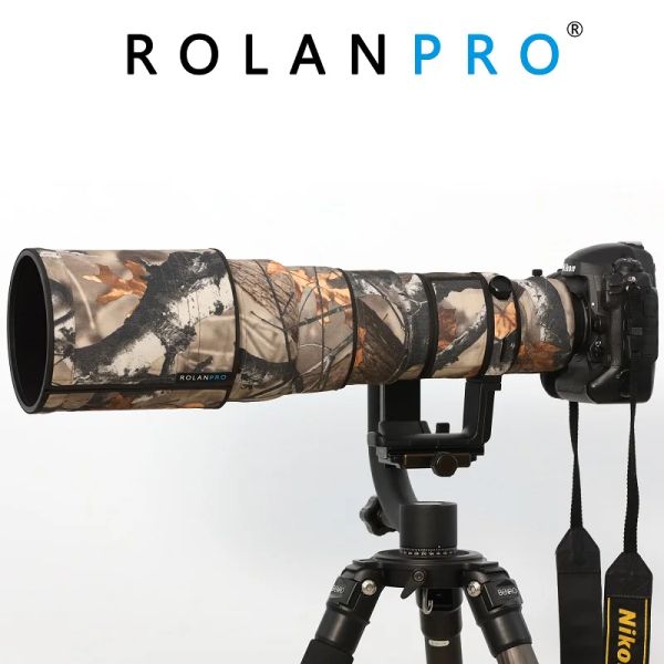 Cover dell'obiettivo Mount Rolanpro per Nikon AFS 500mm f/4g Ed VR (I e II) Nylon Cimeflage Abbigliamento Abbigliamento Copertina di pistola per maniche per le lenti.