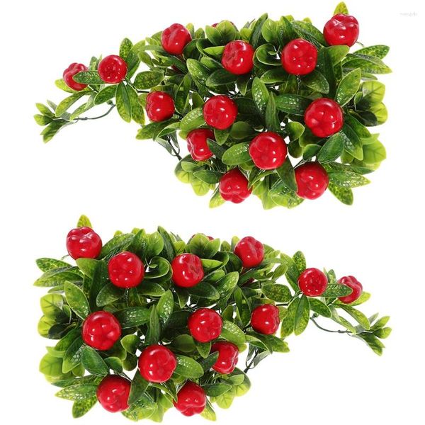 Decoração de festa 2 PCs Ornamentos de frutas simulados Ornamentos para decoração da casa Propções adereços de frutas artificiais de plástico realistas Garland