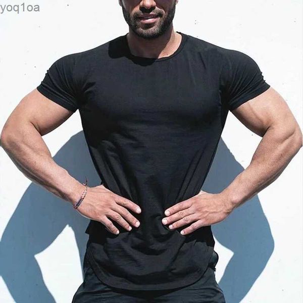 Camisetas masculinas Camiseta de moda de moda masculina Men algodão fitness respirável masculino curto camiseta de camiseta de camiseta de verão camiseta estanque camiseta hommel2403