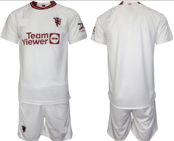 23 24 United White Color Football Soccer Uniform Jerseys Shirts Fans Spieler Version Herren Kinder Home Away Kits Top -Qualität Fußball Trikots