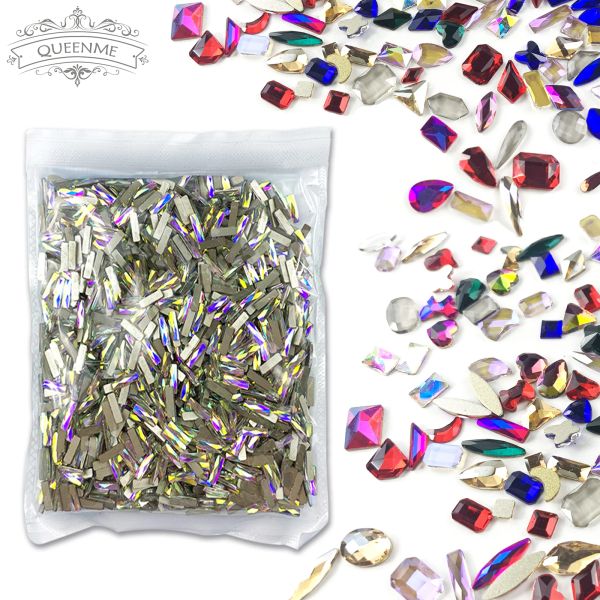 Decorações por atacado 1440pcs/pacote cristal abil unhas strasss 150 formas cristais planícies gemas de pedra de unha para decorações de manicure diy