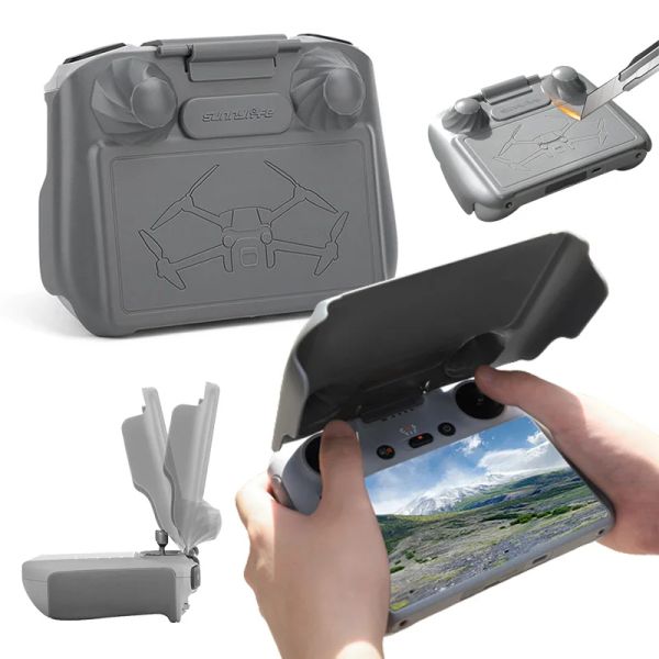 Câmeras 2 em 1 Caso de proteção rígida para mini 3 Pro Joystick Screen Protector Chela de concha com capa de sol para acessórios de controlador DJI RC