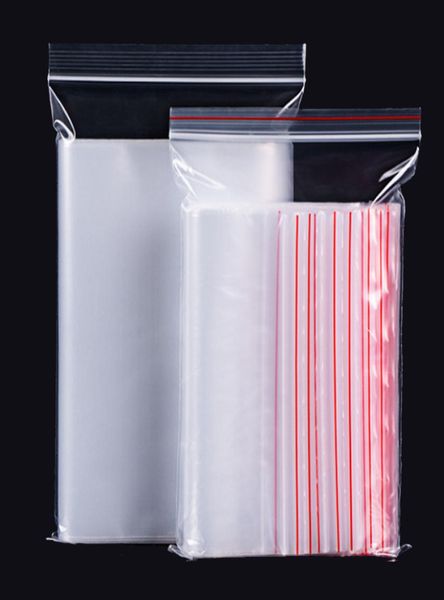 Zip Clear Grip Self Press Veda Sacos de plástico com lado vermelho1290745