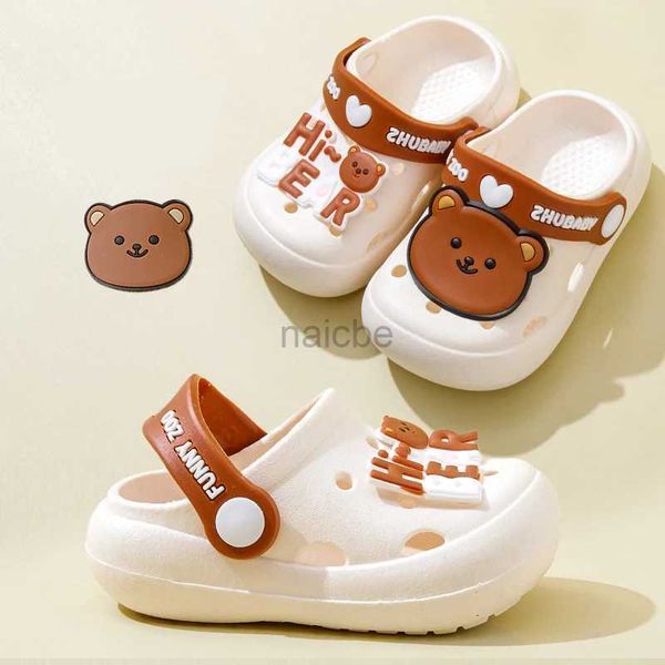 Slipper Childrens Slippers Summer Kids Sapates Sandálias Girls Sapatos meninos do menino Urso de desenho animado de animais de bebê fofo