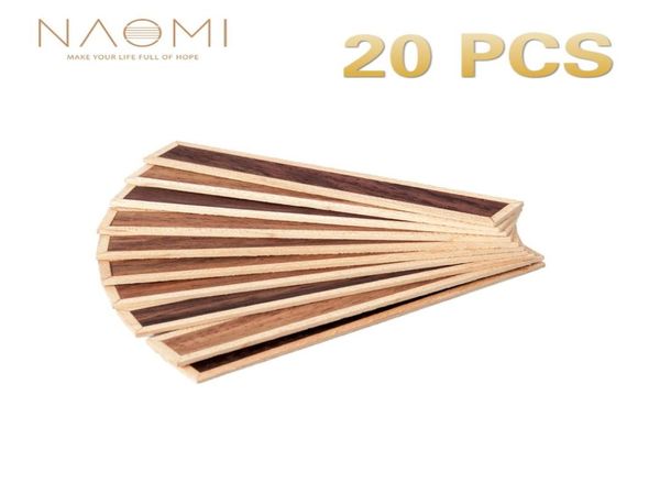 NAOMI 20 PCS Blocos de Tie de Ponte de Guitarra Clássica Blocks Inlay Rosewood Wood Frame Série de peças de guitarra Novo NA039809288