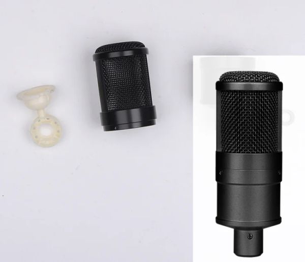 Accessori 759 Guscio di custodia per il corpo microfono per studio audio fai -da -te Black e Golden Color