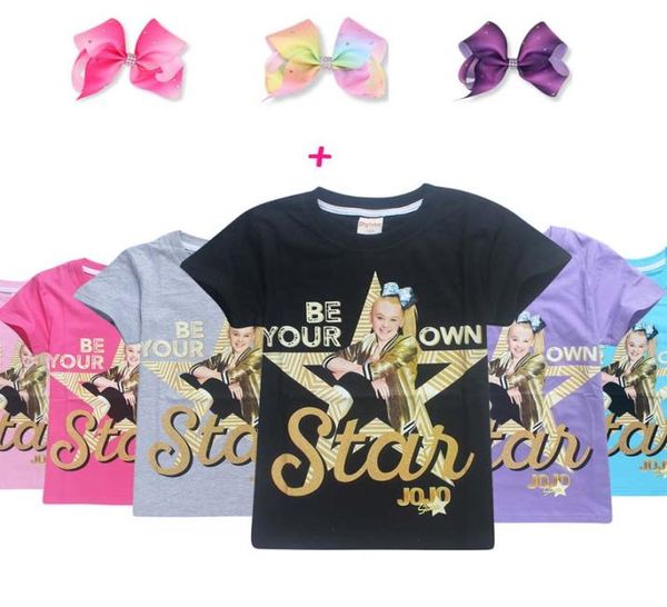 Designer di bambini Designer Girls Girls Jojo Siwa Cotton Girls Tshirt Designer Designer vestiti per adolescenti Girls Abbigliamento Tops Jojo Siwa Bows 2P7363695