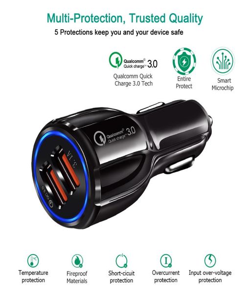 Carregador de carro 5V 31A Charge rápido Dual USB Charging rápido para iPhone XS Max 7 8 Plus para Samsung S9 S8 S72116176