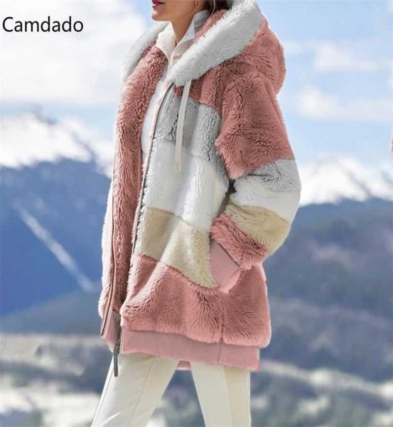 Jaqueta com capuz de inverno Mulheres 5x mais tamanho de algodão Moda