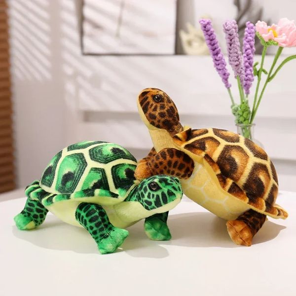 Giocattoli per bambini carini baby super verde simulazione imbottita tartaruga realistica di tartaruga di tartaruga peluche giocattolo regalo decorazioni per la casa 240407