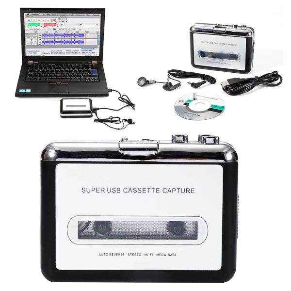 Players 2021 Player Cassette Portable Player USB Walkman Cassette Tape Music Audio para Mp3 Converster Player Salvar arquivo MP3 para PC laptop