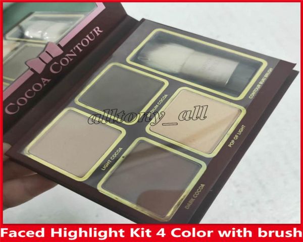 Neues Make -up -Kakao -Kontur -Kit 4 Farben Bronzer Highlighter Pulver Palette Nackt Farbe Schimmer Stick Kosmetik Schokoladen -Lidschatten 6752397