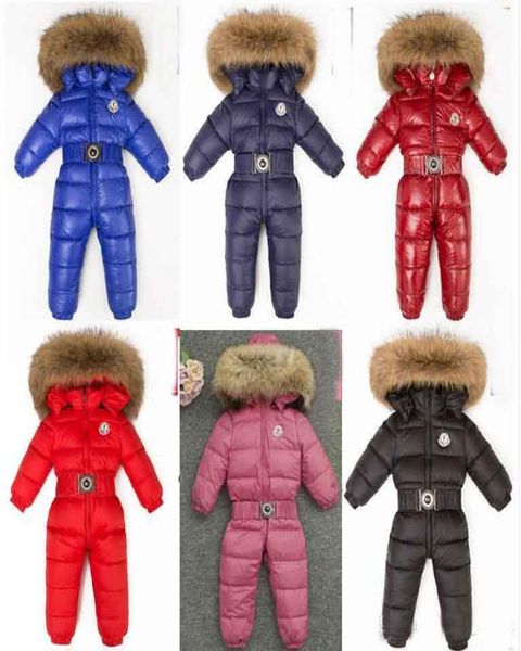 M Brand Winter Baby Girls Mumpsuits Baby Cloth Kids Coats Use Duck Down Jacket Snowsuits para crianças meninas Meninas Clothes8214828