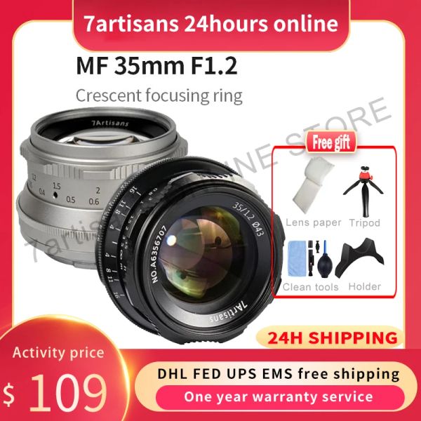Acessórios 7Arisanos 35mm F1.2 Lente Prime para Sony E /Nikon Z /para Fuji XF APSC Manual de câmera Manual sem espelho Lente focal A6500 A6300 XA1