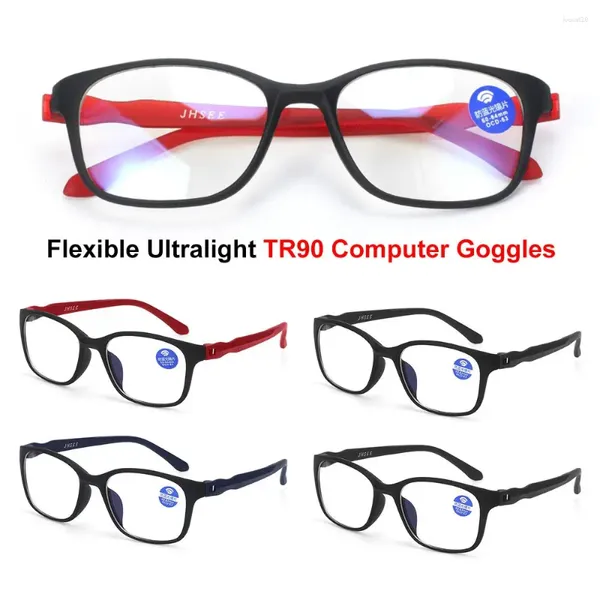 Óculos de sol unissex flexível ultralight Ócula de computador TR90 Anti-raios azuis anti-fadiga óculos UV400 Reading Gaming Glasses