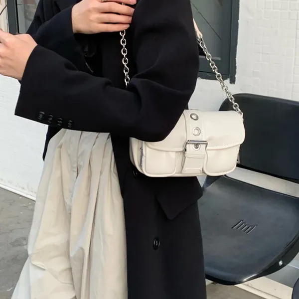 Akşam çantaları kadın omuz çantası kadın zincir crossbody moda pu kravat kızlar parti