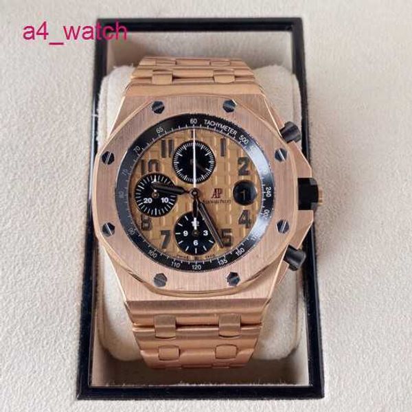 AP Tourbillon Army Watch Watch Royal Oak Offshore -Serie Herren mit 42 mm Durchmesser Präzision Stahl 18K Roségold Casual Watch 26470OR.OO.1000OR.01