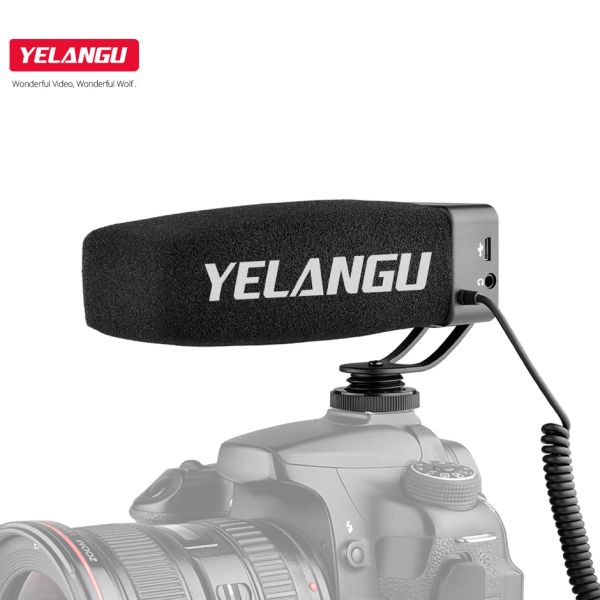 Микрофоны Yelangup Professional Oncamera Интервью Microphone 3Level усиление 3,5 мм аудиопробок для зерновой камеры стерео.