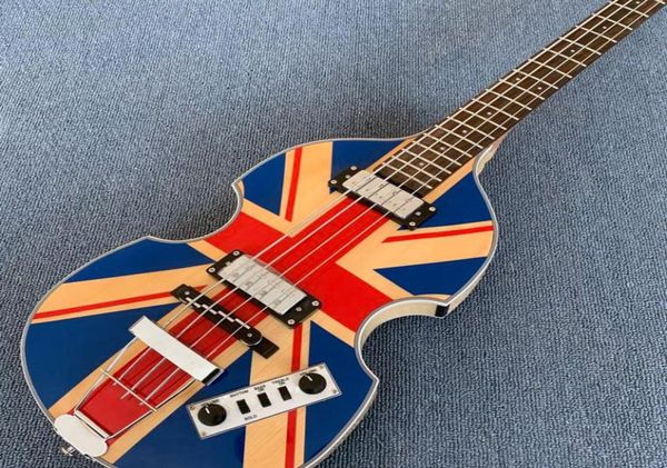 McCartney Hof H5001CT Çağdaş Keman Deluxe Bass Bas Bayrağı Elektrikli Gitar Alev Maple Arka Yan 2 511b Zımba Pickup8555689