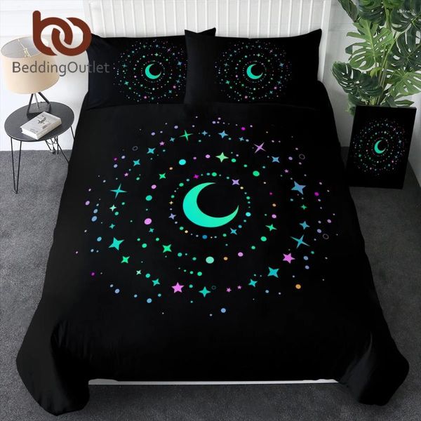 Bedding Sets Beddingoutlet Luxury Set Lua Bright Lua Tampa King Tamanho King Blue e Black Sky Bed Ced