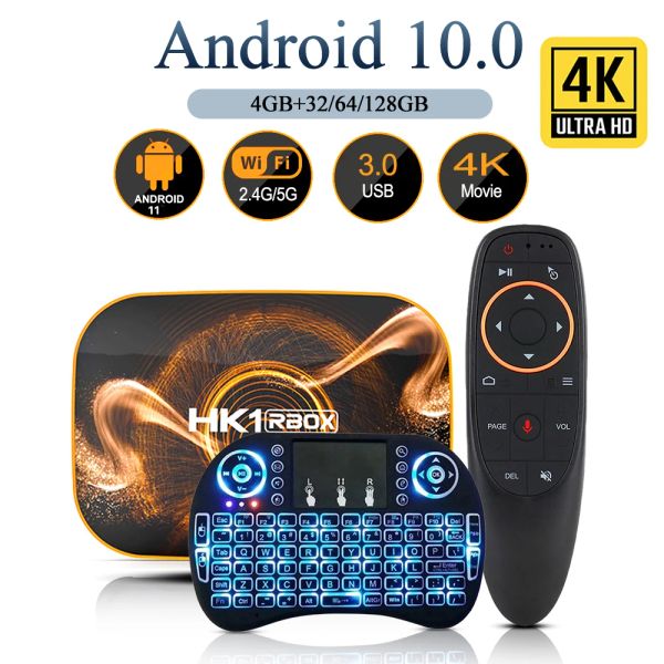 Box HK1 Rbox R1 Smart TV Box 4K HD Android 10.0 SET Top Box 4GB 128GB Multi Language 2.4G 5G Wi -Fi Media Player