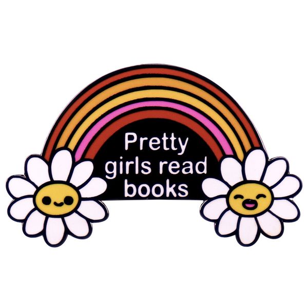 Girls Rainbow Books Enamel Pin Pin d'infanzia Film Movie Quotes Braddomaglie Badge Cine Cine Film Giochi di smalto