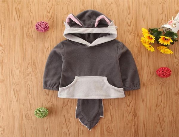 BAMBINI039 Abiti per neonati e ragazze in stile volpe a maniche lunghe in pile con cappuccio con cappuccio con cappuccio per bambini con cappuccio per bambini con cappuccio di abbigliamento per bambini 39555153