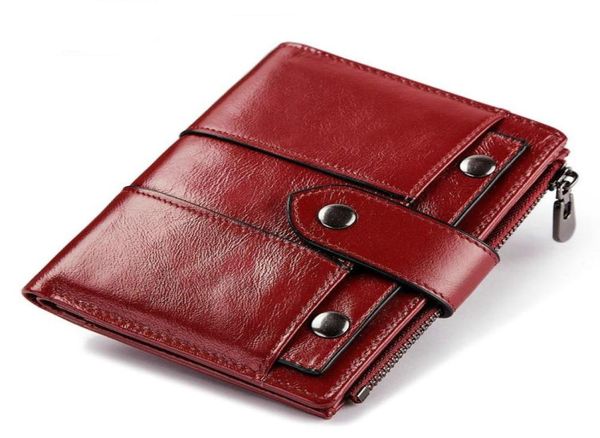 Echte Leder Damen Geldbeutel RFID Woman Wallet Kurzfond