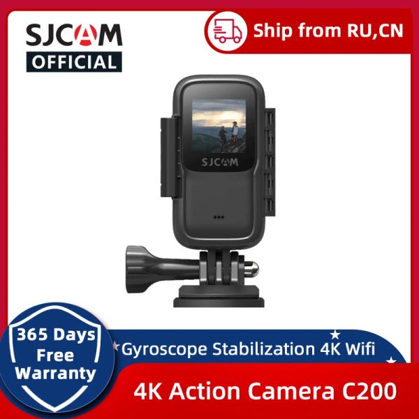 Kameralar Sjcam Action Camera C200 4K 24FPS WiFi Gyro Stabilizatör Gece Görüş