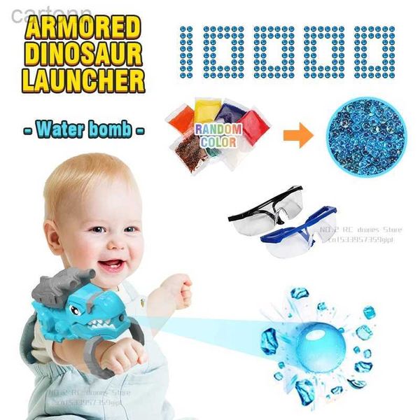 Gun Toys Electric Water Gun Dinosaur Launcher Glove с 1000 пуль для детской стрельбы в Garden Childrens Toy Boy Summer Gift 240408