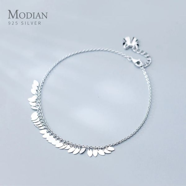 MODIAN COMPRESO DI MODIANO 925 Sterling Sterling Oval Oval Anklet per donne Accessori per gioielli con gioielleria per braccialetti alla moda 240408 240408