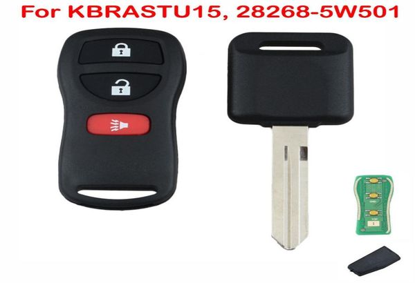 3 Botões Substituição do carro Remote Chave FOB para Nissan Kbrastu155978300