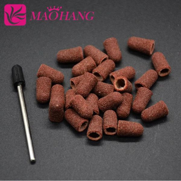 Bits MAOHang Nagelkunstwerkzeug 5*11mm 50pcs Schleifenbänder +1pcs Nagelbohrmaschine Griff Accessoires für Nagelbohrmaschine