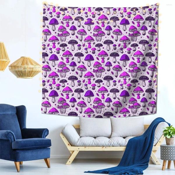 Arazzi Purple Magic Mushrooms Decor decorazioni a parete Arazzo da casa per interni regalo perfetto tessuto morbido inodore