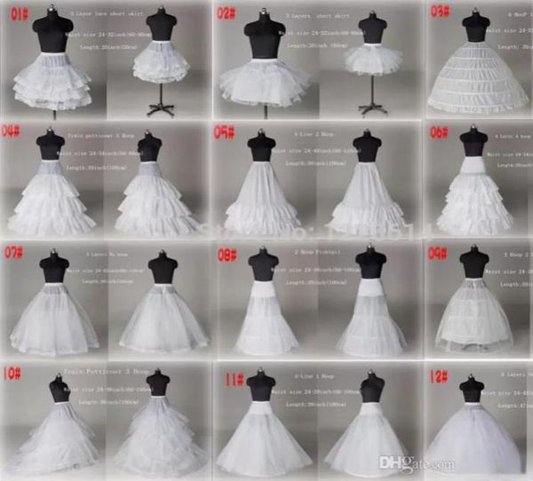 10 Stil billig eine Linie weiße Ballkleid Meerjungfrau Hochzeit Prom Braut Petticoats Unterrock Crinoline Hochzeitszubehör Brautschlupf 4583711