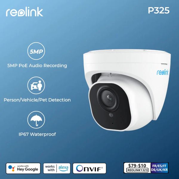 Kameras Reolink intelligente Überwachungskamera 5MP POE Outdoor Infrarot Nachtsicht Kuppel IP -Kamera Person/Fahrzeugerkennung Überwachung Kameras